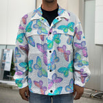 Colorful Butterfly Pattern Print Men's Shirt Jacket