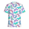Colorful Butterfly Pattern Print Men's Athletic T-Shirt
