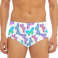 Colorful Butterfly Pattern Print Men's Triangle Swim Briefs