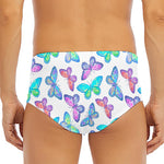 Colorful Butterfly Pattern Print Men's Triangle Swim Briefs