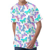 Colorful Butterfly Pattern Print Men's Velvet T-Shirt