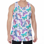 Colorful Butterfly Pattern Print Men's Velvet Tank Top