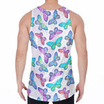 Colorful Butterfly Pattern Print Men's Velvet Tank Top