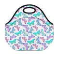 Colorful Butterfly Pattern Print Neoprene Lunch Bag