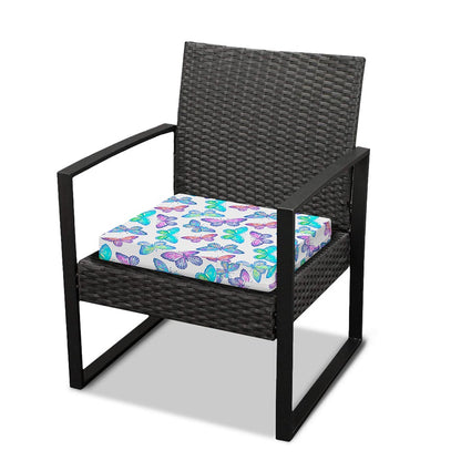 Colorful Butterfly Pattern Print Outdoor Seat Cushion Cover