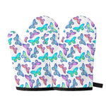Colorful Butterfly Pattern Print Oven Mitts