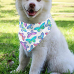 Colorful Butterfly Pattern Print Over The Collar Dog Bandana