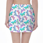 Colorful Butterfly Pattern Print Pencil Mini Skirt