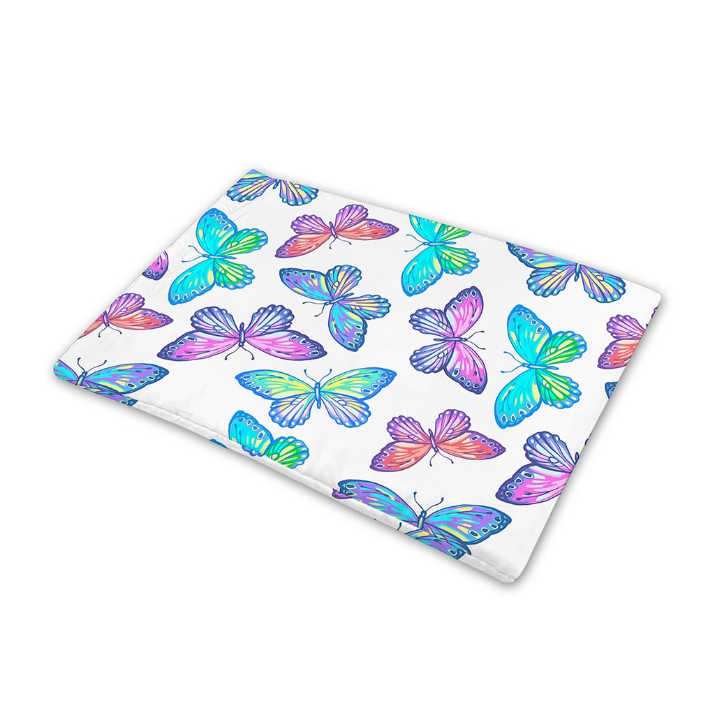 Colorful Butterfly Pattern Print Pet Cooling Mat Cover