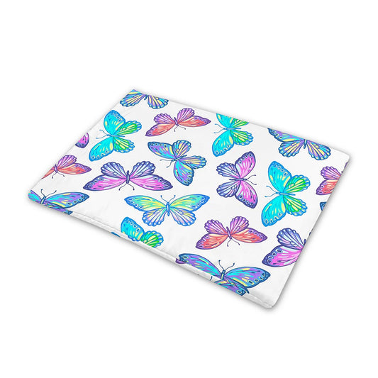 Colorful Butterfly Pattern Print Pet Cooling Mat Cover