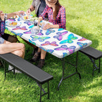 Colorful Butterfly Pattern Print Picnic Table Cover