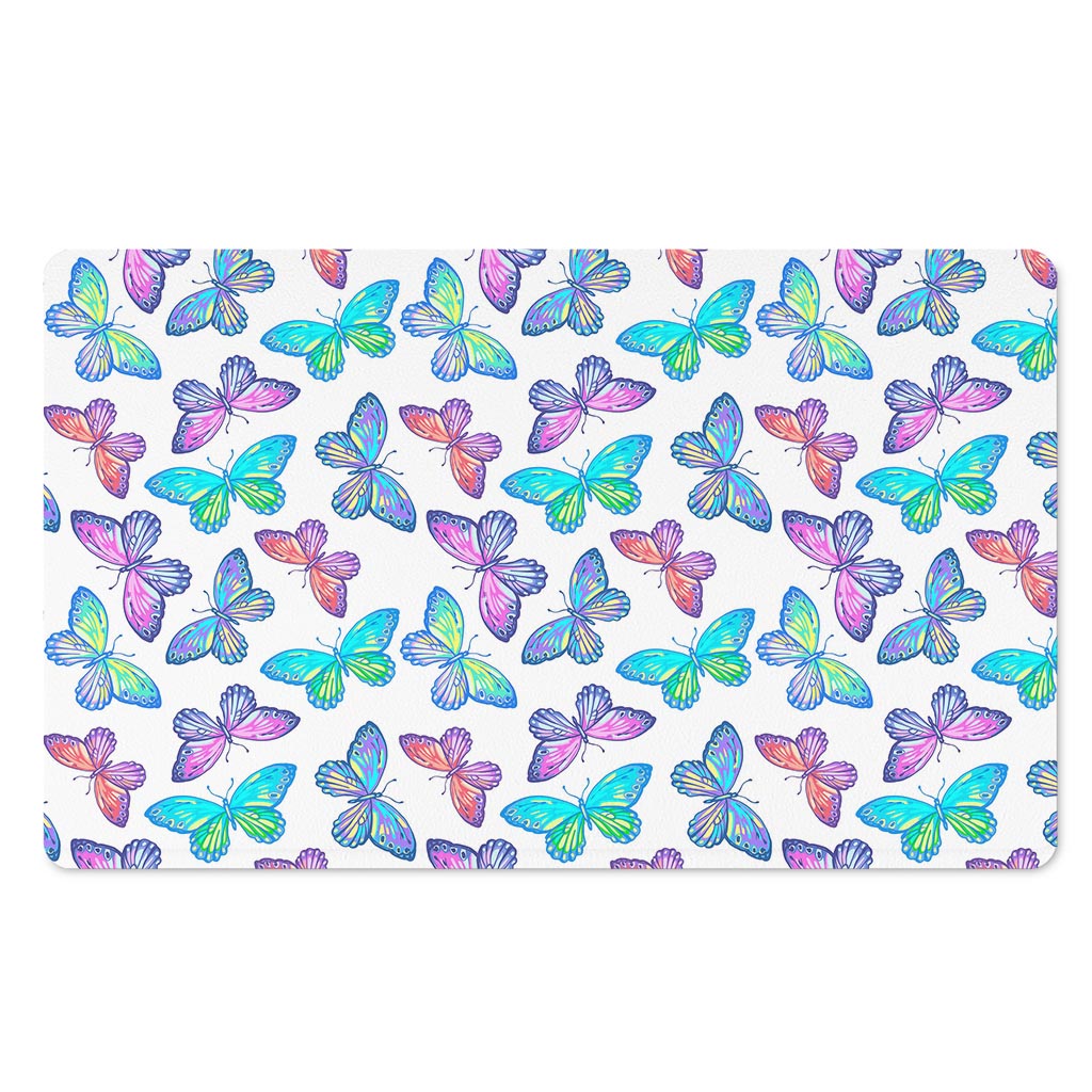 Colorful Butterfly Pattern Print Polyester Doormat