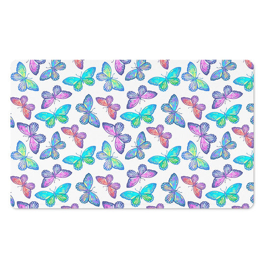 Colorful Butterfly Pattern Print Polyester Doormat
