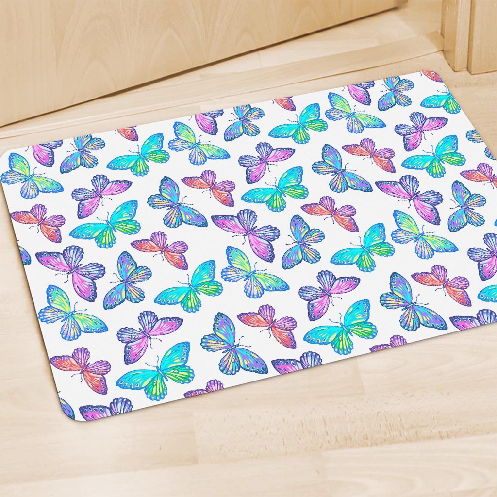 Colorful Butterfly Pattern Print Polyester Doormat