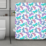 Colorful Butterfly Pattern Print Polyester Shower Curtain