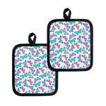 Colorful Butterfly Pattern Print Pot Holders