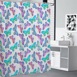 Colorful Butterfly Pattern Print Premium Shower Curtain