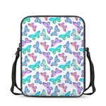 Colorful Butterfly Pattern Print Rectangular Crossbody Bag