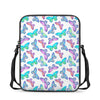 Colorful Butterfly Pattern Print Rectangular Crossbody Bag