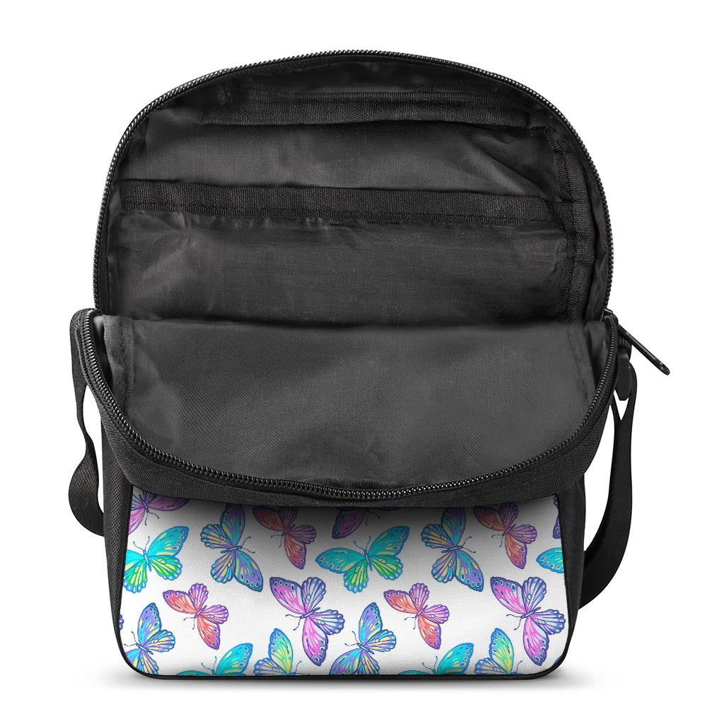 Colorful Butterfly Pattern Print Rectangular Crossbody Bag