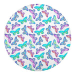 Colorful Butterfly Pattern Print Round Blanket