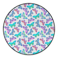 Colorful Butterfly Pattern Print Round Floor Mat