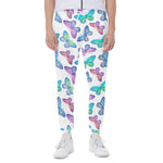 Colorful Butterfly Pattern Print Scuba Joggers