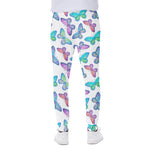 Colorful Butterfly Pattern Print Scuba Joggers