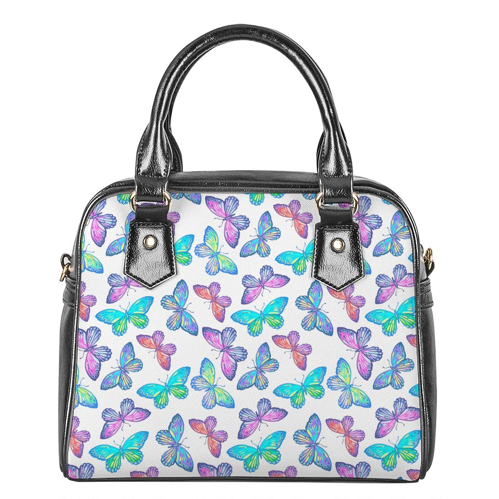 Colorful Butterfly Pattern Print Shoulder Handbag