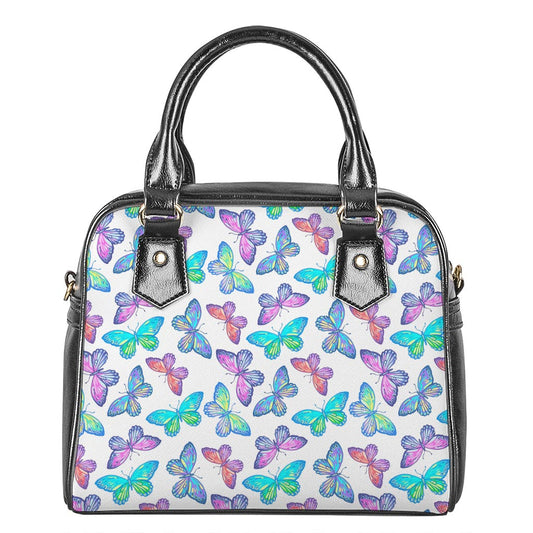 Colorful Butterfly Pattern Print Shoulder Handbag