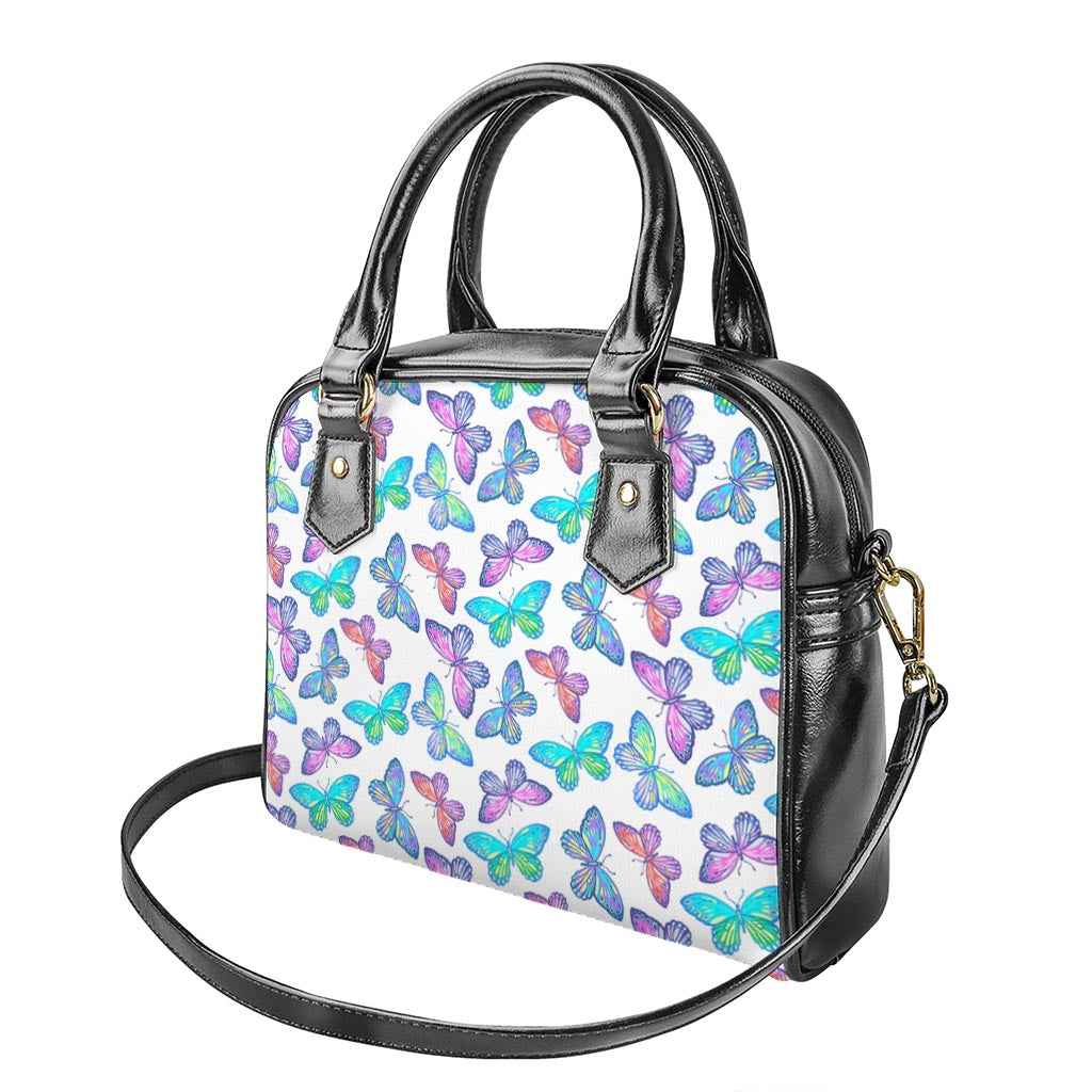 Colorful Butterfly Pattern Print Shoulder Handbag