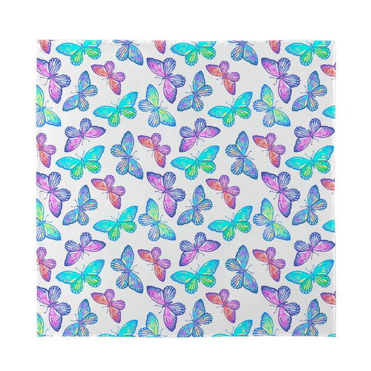 Colorful Butterfly Pattern Print Silk Bandana