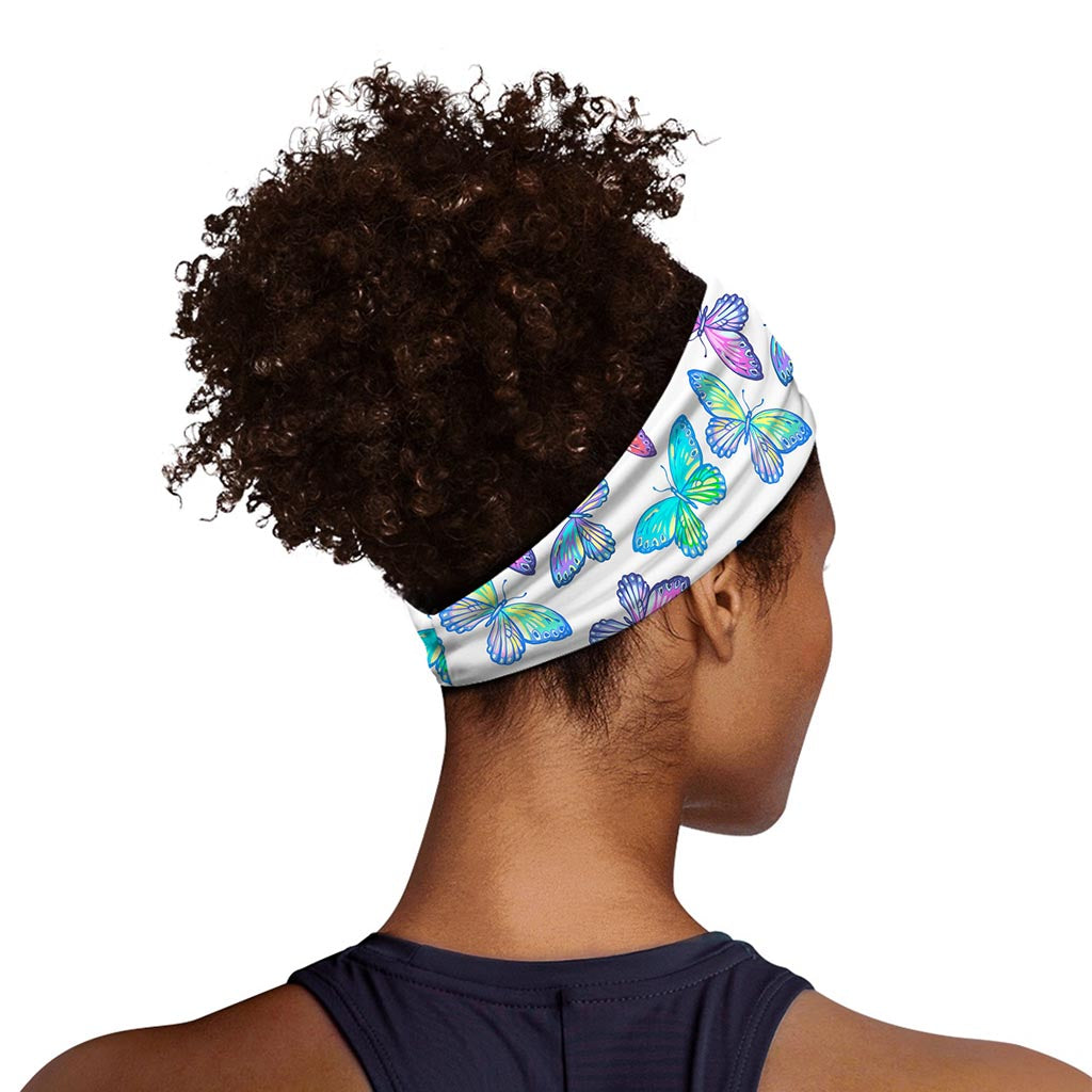 Colorful Butterfly Pattern Print Sports Headband