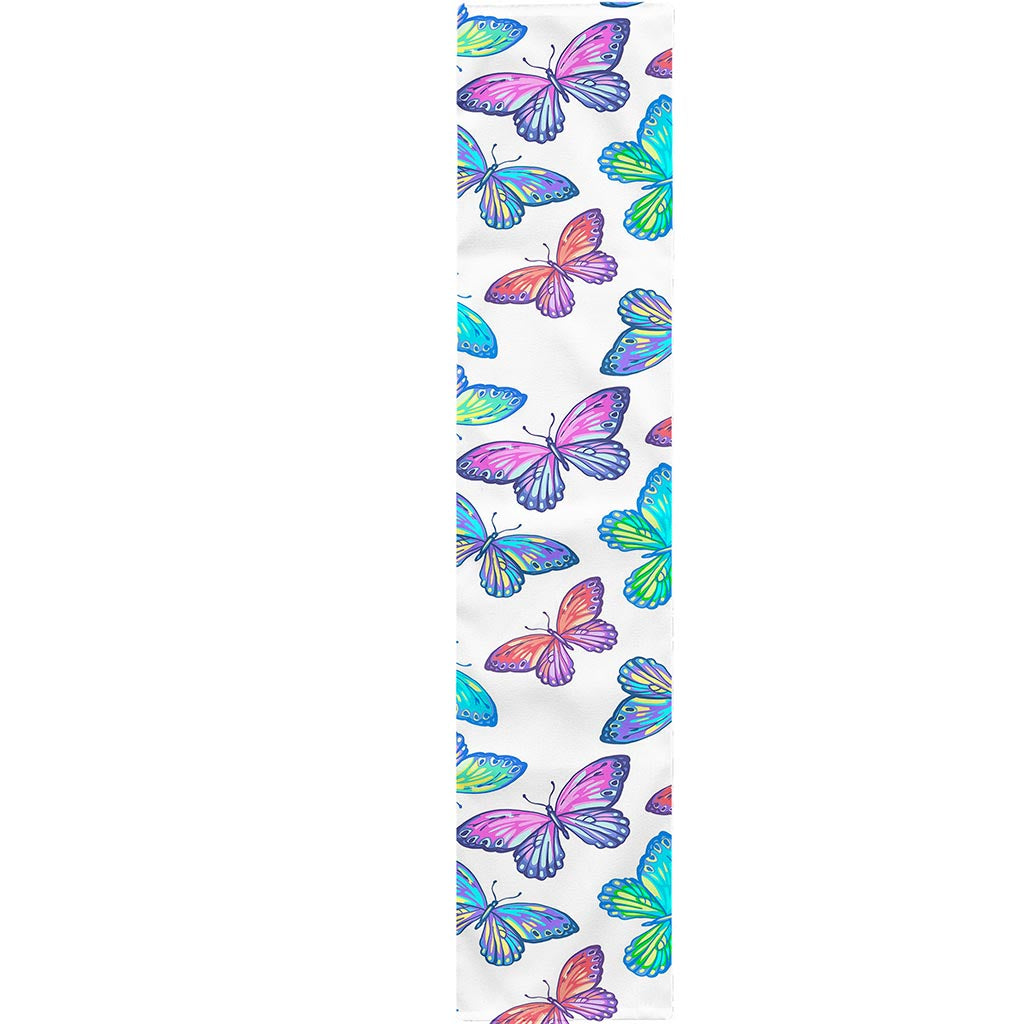 Colorful Butterfly Pattern Print Table Runner