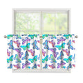 Colorful Butterfly Pattern Print Tier Curtains