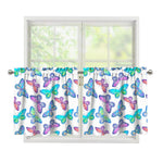 Colorful Butterfly Pattern Print Tier Curtains