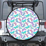 Colorful Butterfly Pattern Print Tire Cover