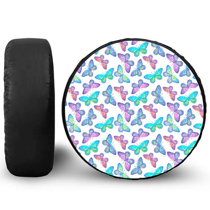 Colorful Butterfly Pattern Print Tire Cover