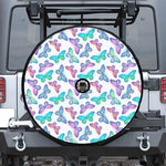 Colorful Butterfly Pattern Print Tire Cover With Camera Hole
