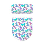 Colorful Butterfly Pattern Print Toilet Lid And Tank Cover Set