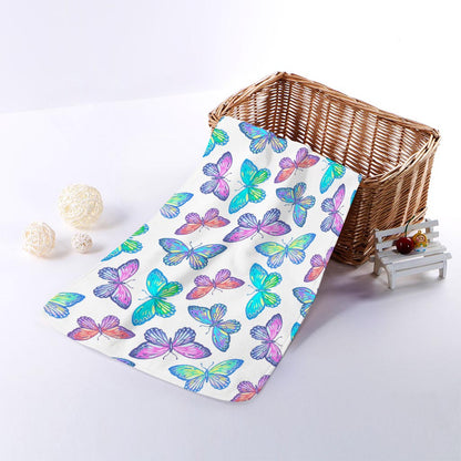 Colorful Butterfly Pattern Print Towel