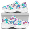 Colorful Butterfly Pattern Print White Chunky Shoes