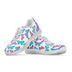 Colorful Butterfly Pattern Print White Running Shoes