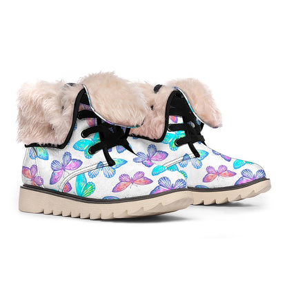 Colorful Butterfly Pattern Print Winter Boots