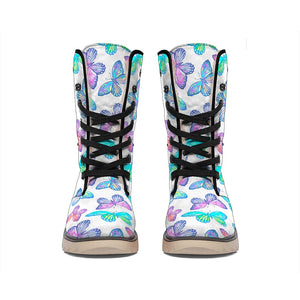 Colorful Butterfly Pattern Print Winter Boots