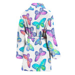 Colorful Butterfly Pattern Print Women's Bathrobe