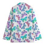 Colorful Butterfly Pattern Print Women's Blazer