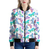 Colorful Butterfly Pattern Print Women's Bomber Jacket