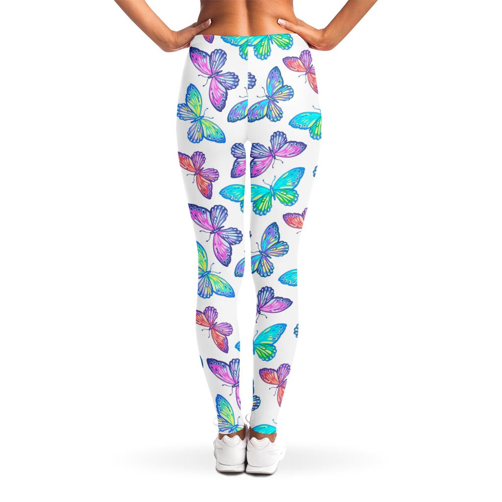 Colorful Butterfly Pattern Print Women's Leggings