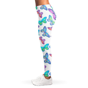 Colorful Butterfly Pattern Print Women's Leggings